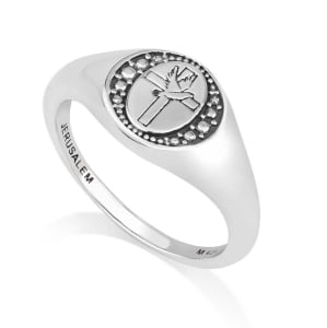 Marina Jewelry 925 Sterling Silver Cross Ring with Holy Spirit Dove