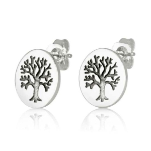 Marina Jewelry 925 Sterling Silver Earrings With Tree of Life Design
