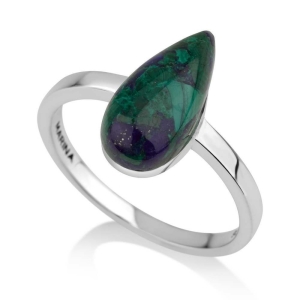 Marina Jewelry 925 Sterling Silver Ring With Triangular Eilat Stone 