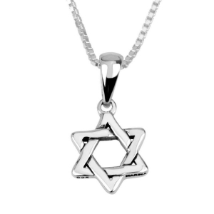 Marina Jewelry Sterling Silver Necklace with Rounded Star of David