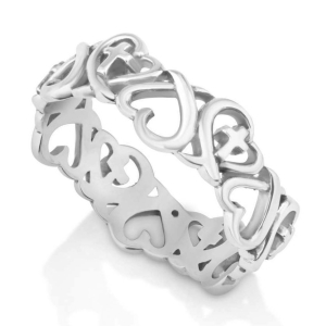 Marina Jewelry Sterling Silver Ring With Crosses and Hearts
