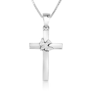 Marina Jewelry Sterling Silver Cross Necklace with Holy Spirit