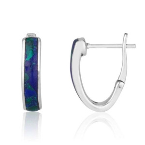 Marina Jewelry Sterling Silver Stylish Eilat Stone Earrings with English Lock