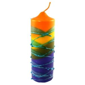 Medium Candle Pillar - Rainbow
