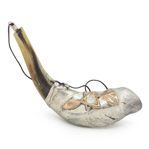 Silver Plated Grafted-In Anointing Oil Ram's Horn 