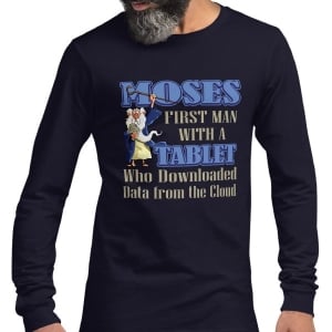 Moses: First Man with a Tablet Long Sleeve Unisex T-Shirt
