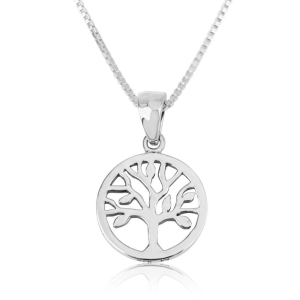 Marina Jewelry 925 Sterling Silver Tree of Life Cut-Out Necklace
