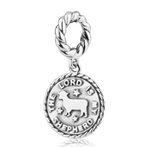 Marina Jewelry Sterling Silver ‘The Lord is My Shepherd’ Circle Pendant Charm
