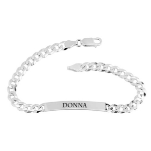 Sterling Silver Name Bracelet with Chain for Women