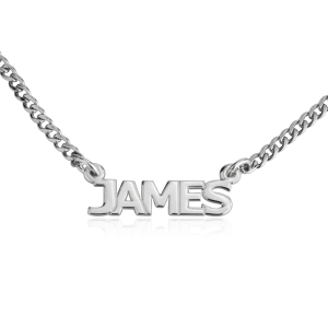 Unisex Chain Necklace with Sterling Silver Name