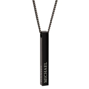 Stainless Steel Bar Name Necklace in Black - Up To 4 Names