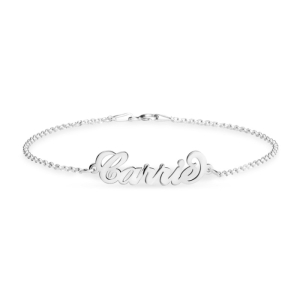 Delicate Sterling Silver Name Bracelet with Chain