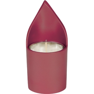 Yair Emanuel Anodized Aluminum Flame-Shaped Memorial Candle Holder