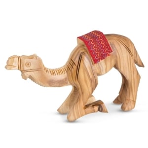 Olive Wood Kneeling Camel Figurine