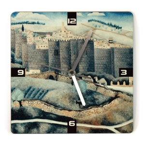 Ofek Wertman “The Walls of Jerusalem” by Reuven Rubin Square Wooden Wall Clock