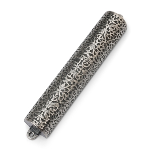 Israel Museum Pewter Mezuzah Case With Adaptation of 17th Century German Silver Bible Binding