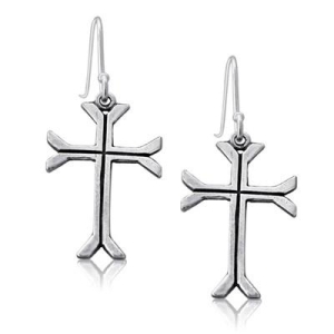 Sterling Silver Roman Cross Earrings - Byzantine period 5th-6th century C.E.