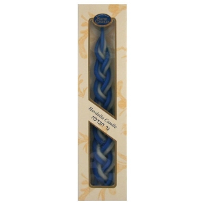 Safed Candles Blue and White Beeswax Havdalah Candle