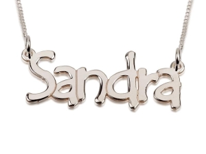 Silver Name Necklace (Sandra Script)