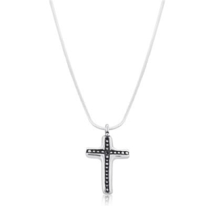 Sterling Silver Dotted Cross Pendant