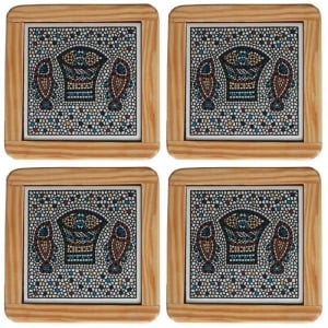 Armenian Ceramic Fish Coasters - Set of 4