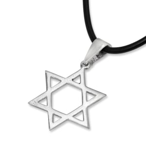 Traditional Sterling Silver Star of David Necklace
