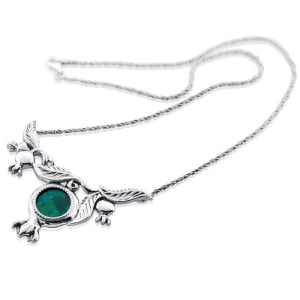 Silver Pomegranate Necklace with Eilat Stone