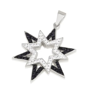 925 Sterling Silver Star of Bethlehem Pendant with Zircon Stones (Choice of Color)