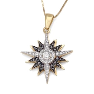 Star of Bethlehem 14K Yellow Gold Necklace Pendant with Diamonds