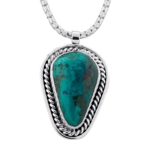 Rafael Jewelry Sterling Silver Teardrop Necklace with Eilat Stone