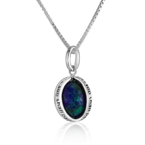 Marina Jewelry Sterling Silver "This Too Shall Pass" Necklace with Eilat Stone
