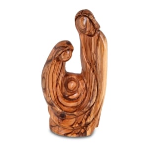 Olive Wood Holy Family Sculpture
