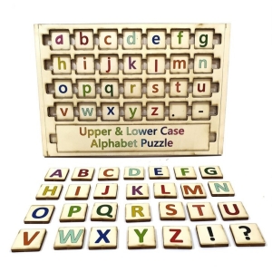 Upper & Lower Case Colored Wooden Alphabet Puzzle