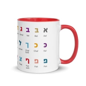 Hebrew Alphabet Mug - Color Choice