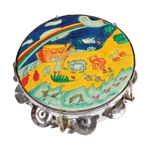 Yair Emanuel Hand Painted Tambourine (Noah's Ark)