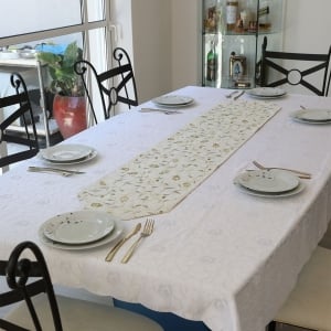 Yair Emanuel Embroidered Table Runner With Pomegranates (Choice of Colors)
