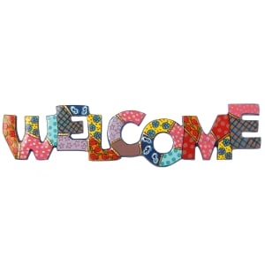Yair Emanuel Patterned Multicolored Welcome Sign
