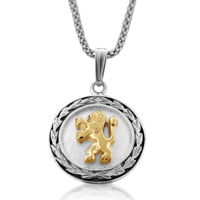 9K Gold and Sterling Silver Lion of Judah Necklace  - 2
