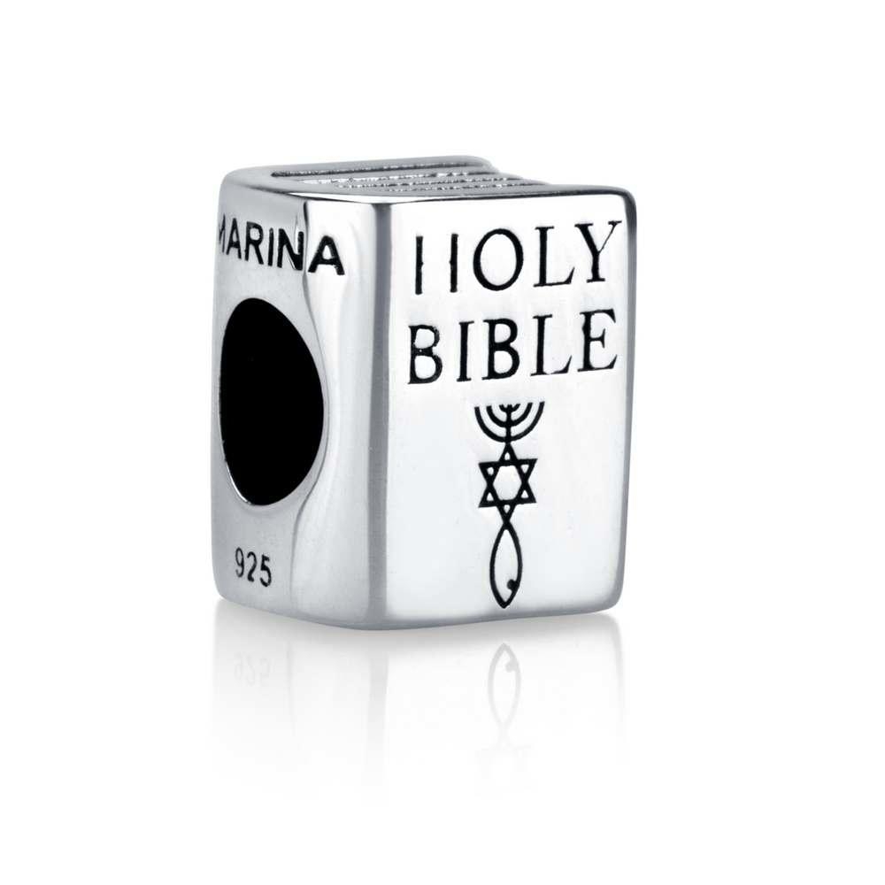Marina Jewelry Sterling Silver Holy Bible and Grafted-In Bead Charm - 1