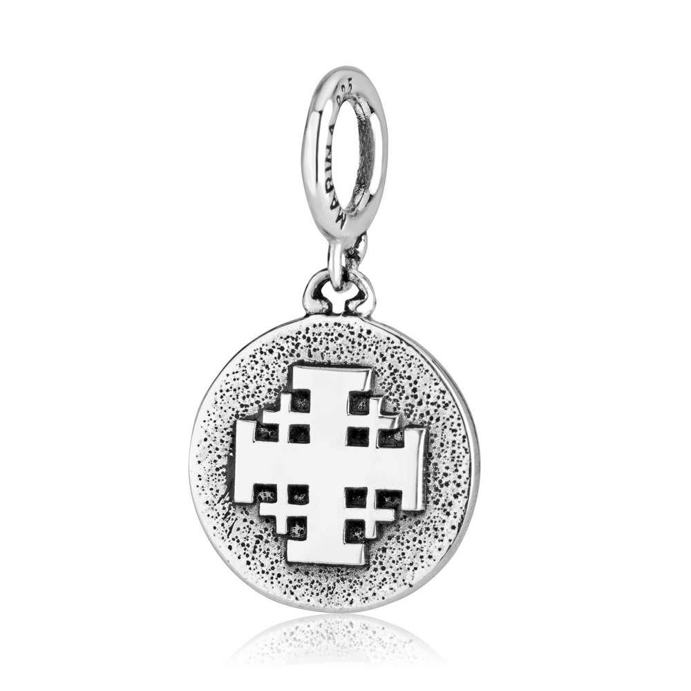 Marina Jewelry Sterling Silver Jerusalem Cross Pendant Bead - 1