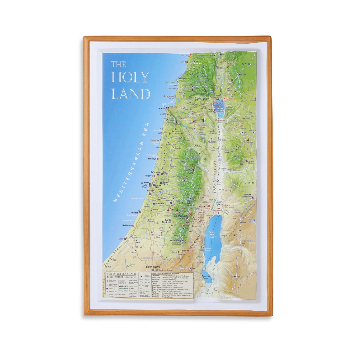 Glorified Holy Land Topographical Map  - 1
