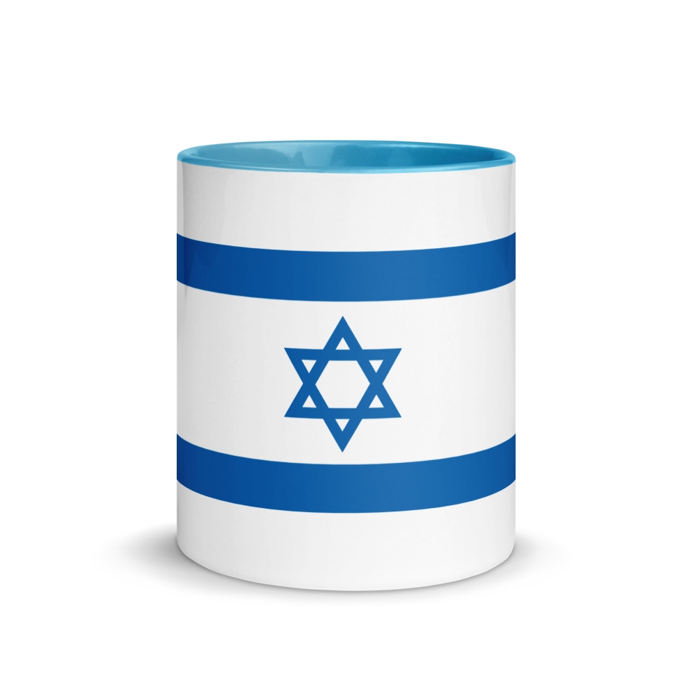 Israeli Flag Mug with Blue Handle - 1