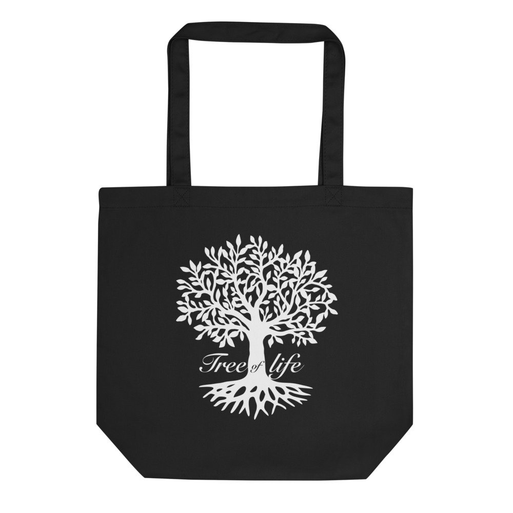 Blooming Tree of Life Black Tote Bag - 1