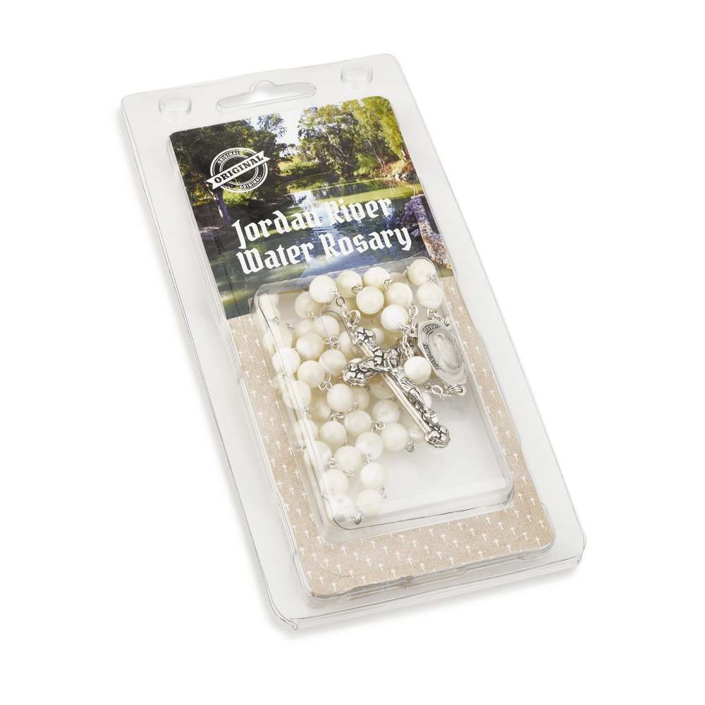 Holyland Rosary Pearl Beaded Rosary with Jordan River Water and Crucifix - 6