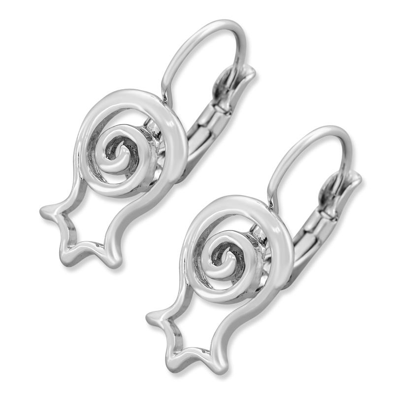 Marina Stainless Steel Pomegranate Swirl Earrings  - 1