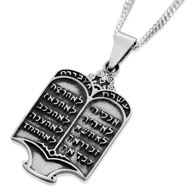 Sterling Silver Ten Commandments Necklace - 2