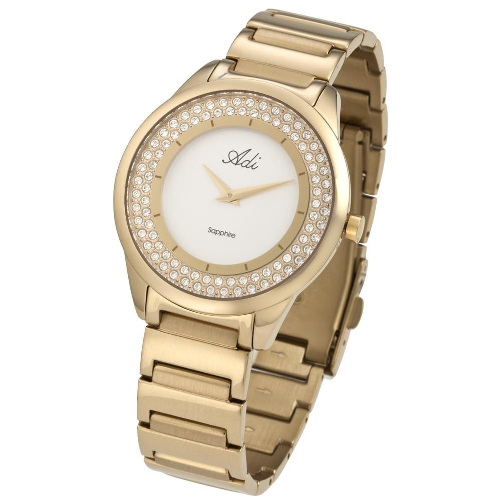 Adi Lady's Golden Watch with Cubic Zirconia - 1