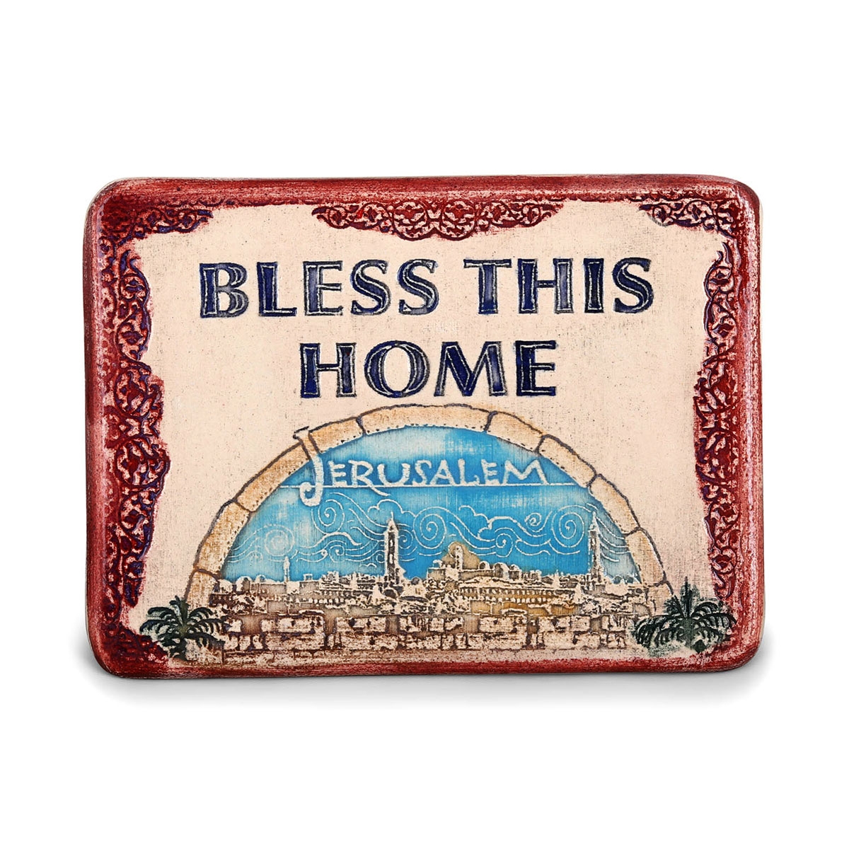 Art In Clay Limited Edition Bless This Home Jerusalem Skyline Ceramic Plaque Wall Hanging - 1