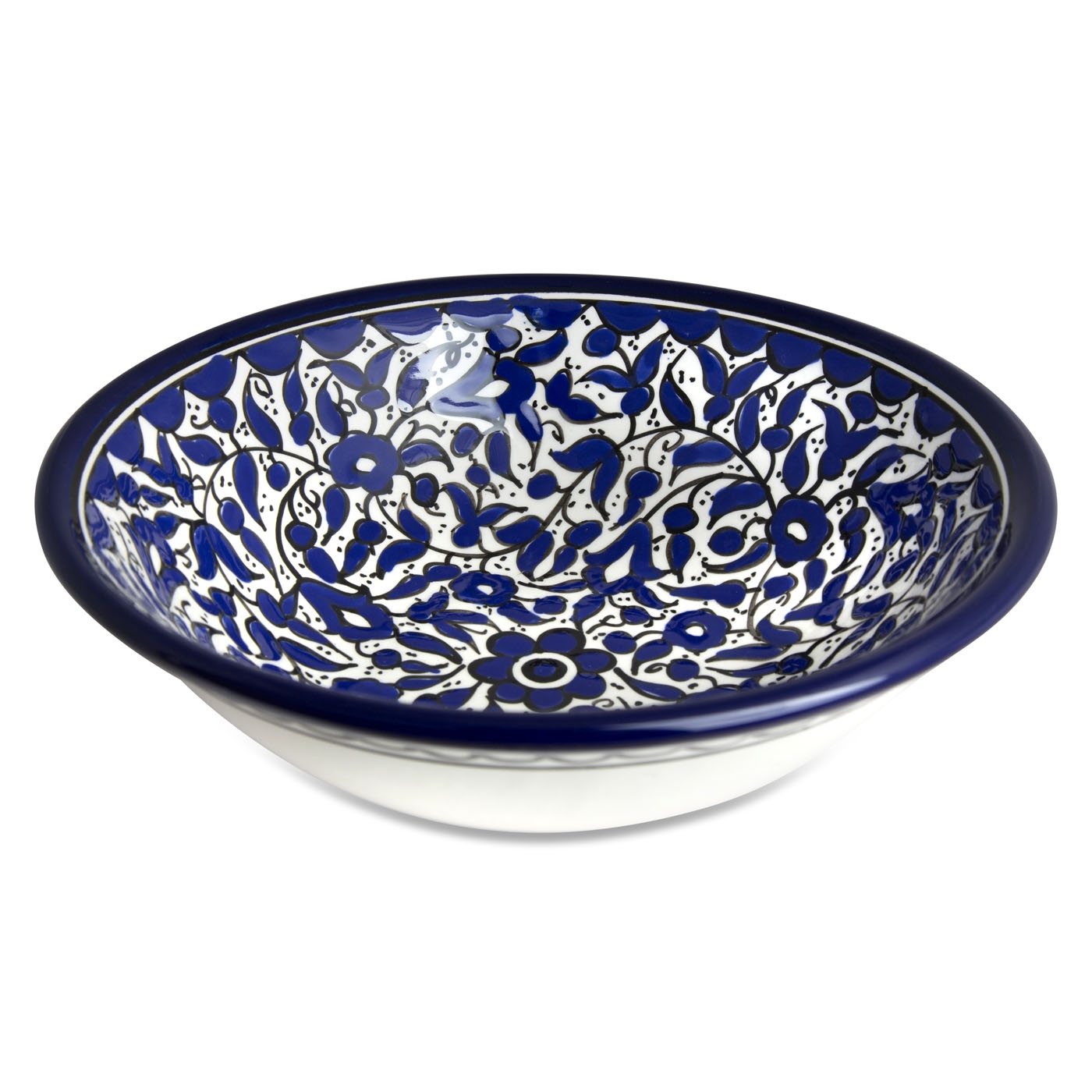 Armenian Ceramics Blue Floral Extra Large Serving Bowl  - 2