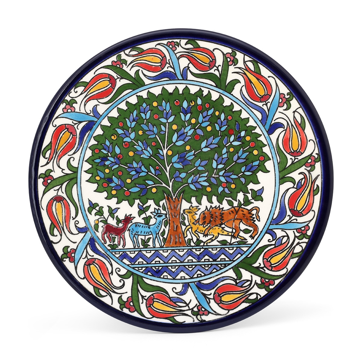 Armenian Ceramics Tree of Life and Flowers Plate - 1